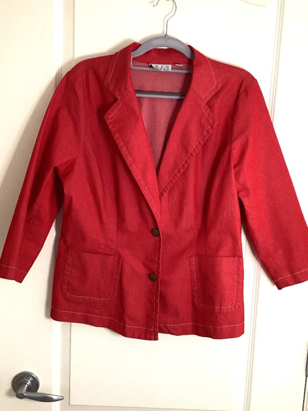 Joan Rivers Women's Lightweight Button Down Jacket Size M Pockets Linen Blend